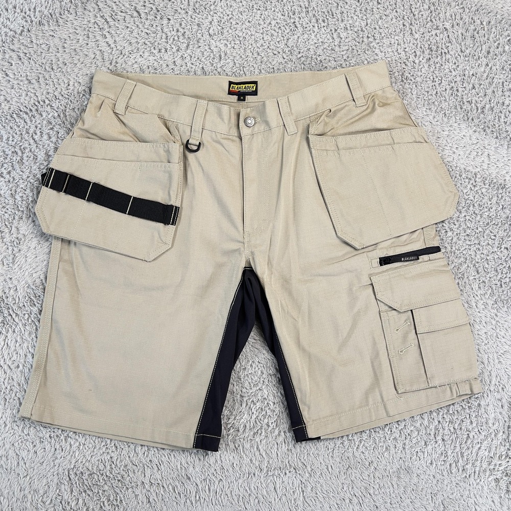 Blaklader Shorts Mens 36 Beige Cargo Workwear Ripstop Canvas Utility Pockets